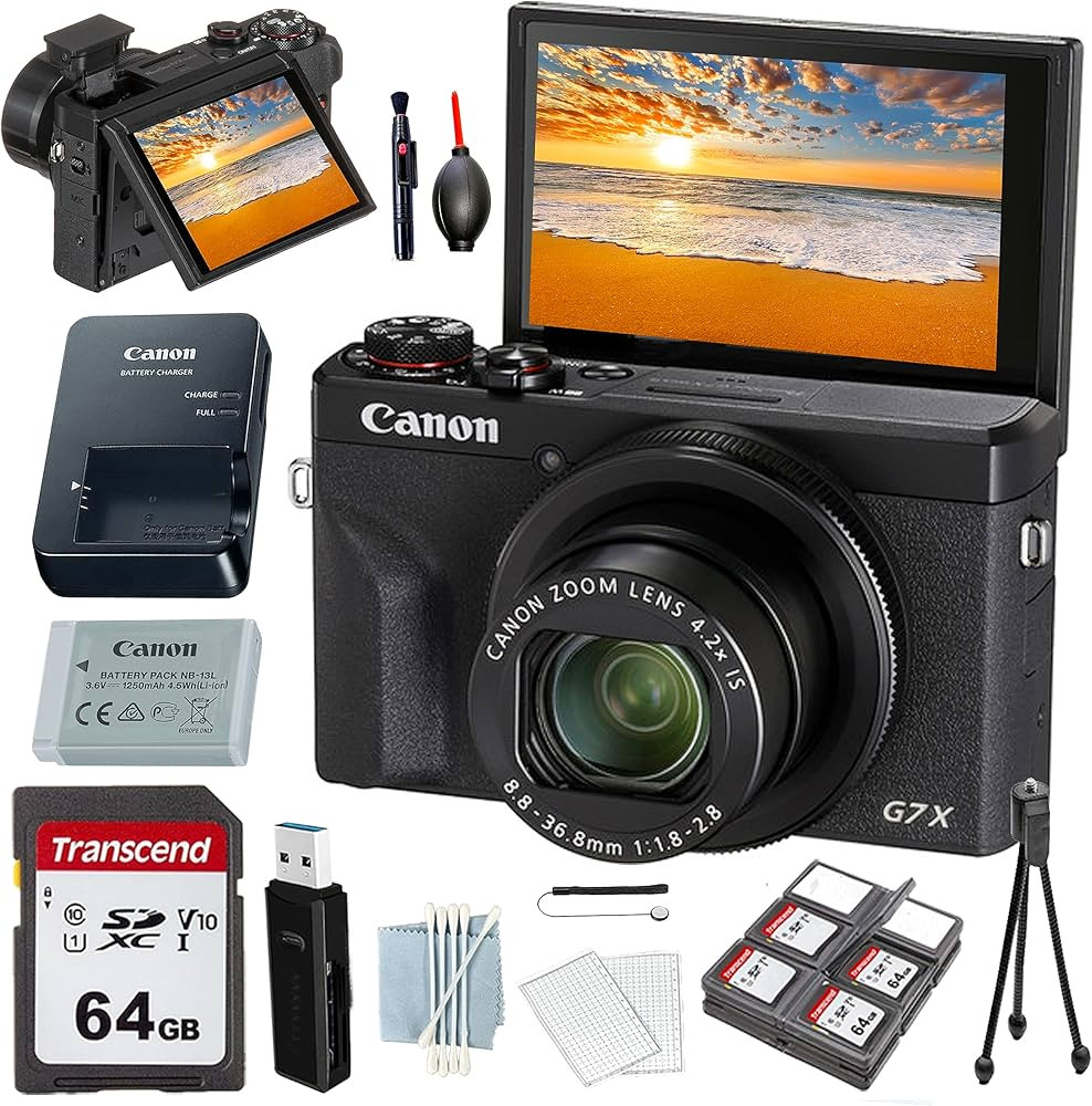 Canon PowerShot G7 X Mark III Digital Camera+Commander Starter KIT+64GIG Card(12PC) Bundle | Amazon (US)