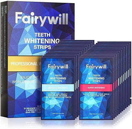 Fairywill Teeth Whitening Strips, Professional Teeth Whitening Kit for Sensitive Teeth, White Str... | Amazon (CA)