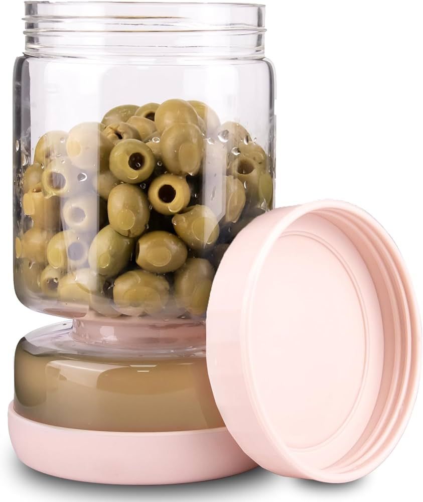 Pickle and Olive Hourglass Jar with Strainer Flip for Pickle Juice Separator from Wet and Dry, Up... | Amazon (US)