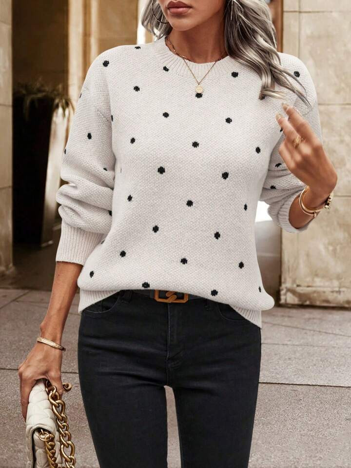 Polka Dot Trui | SHEIN