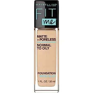 Maybelline Fit Me Matte + Poreless Liquid Foundation Makeup, Natural Beige, 1 fl; oz; Oil-Free Fo... | Amazon (US)
