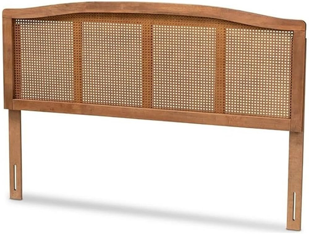 BOWERY HILL Modern Wood King Size Headboard with Woven Detailing in Brown | Amazon (US)