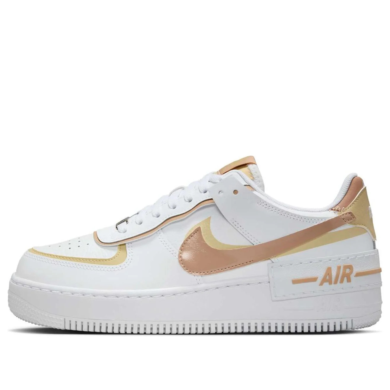 (WMNS) Nike Air Force 1 Low Shadow 'White Team Gold Rattan' DZ1847-111 | KICKS CREW