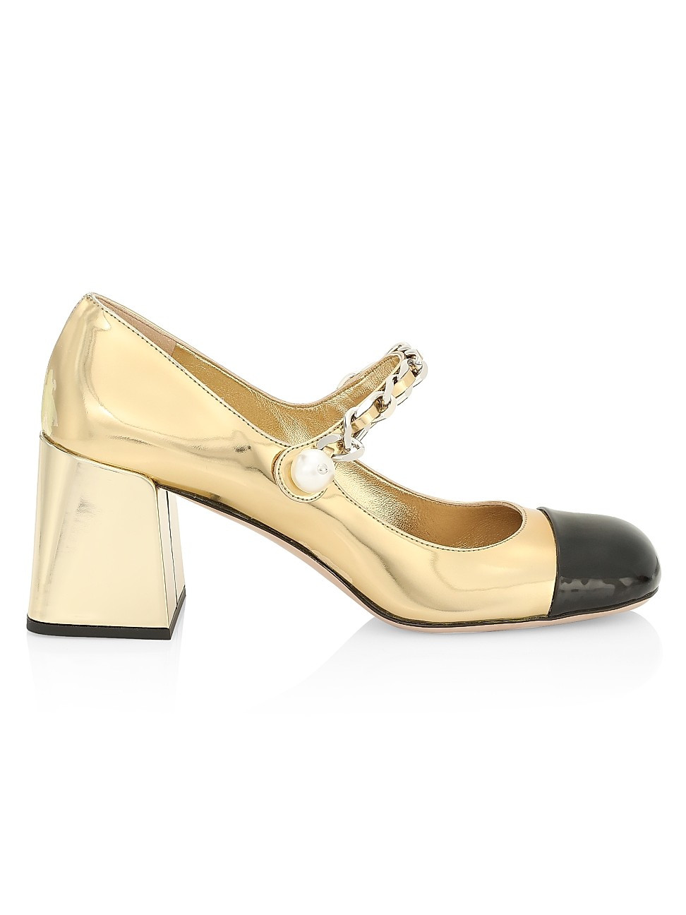 Embellished Mary Jane Cap-Toe Pumps | Saks Fifth Avenue