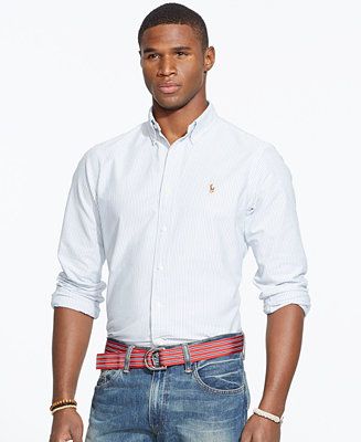 Polo Ralph Lauren Men's Classic Fit Long Sleeve Solid Oxford Shirt & Reviews - Casual Button-Down... | Macys (US)
