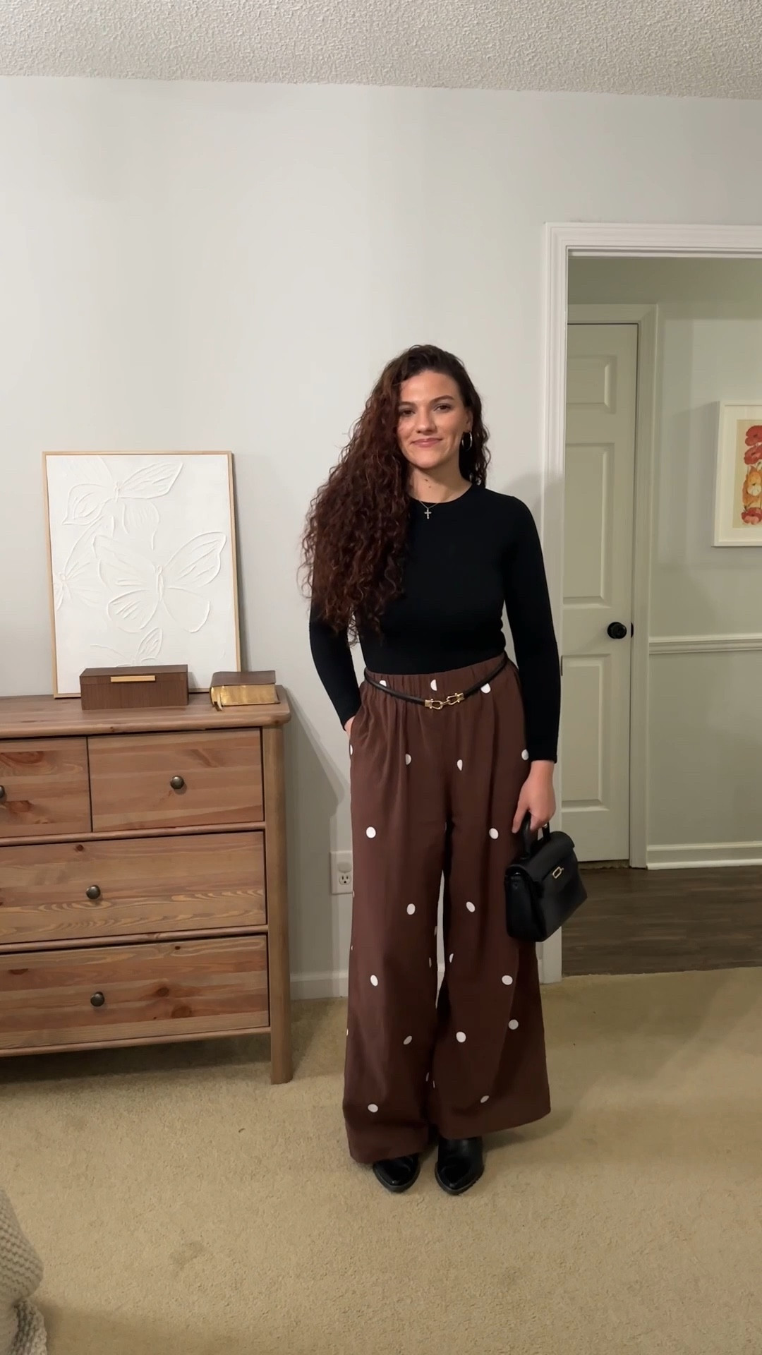 Brown polka dot two piece set for the win!  🤎 I love being able to mix and match! 

#LTKSeasonal #LTKBump #LTKHoliday