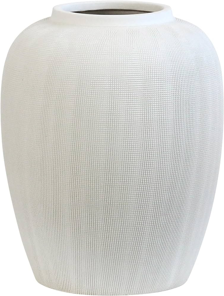 Olly & Rose Rhodes Vase - Flower Vase - White Ceramic Vases Patterned 20cm 8 Inch | Amazon (CA)