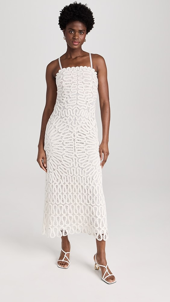 Elise Cage Crochet Embroidery Midi Dress | Shopbop