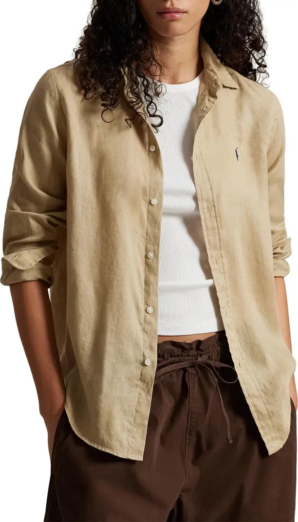 Classic Fit Linen Button-Up Shirt | Nordstrom