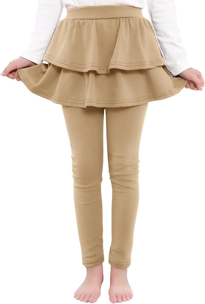 BOOPH Little Girls Leggings with Ruffle Tutu Skirts Kids Footless Tights Uniform Pants | Amazon (US)