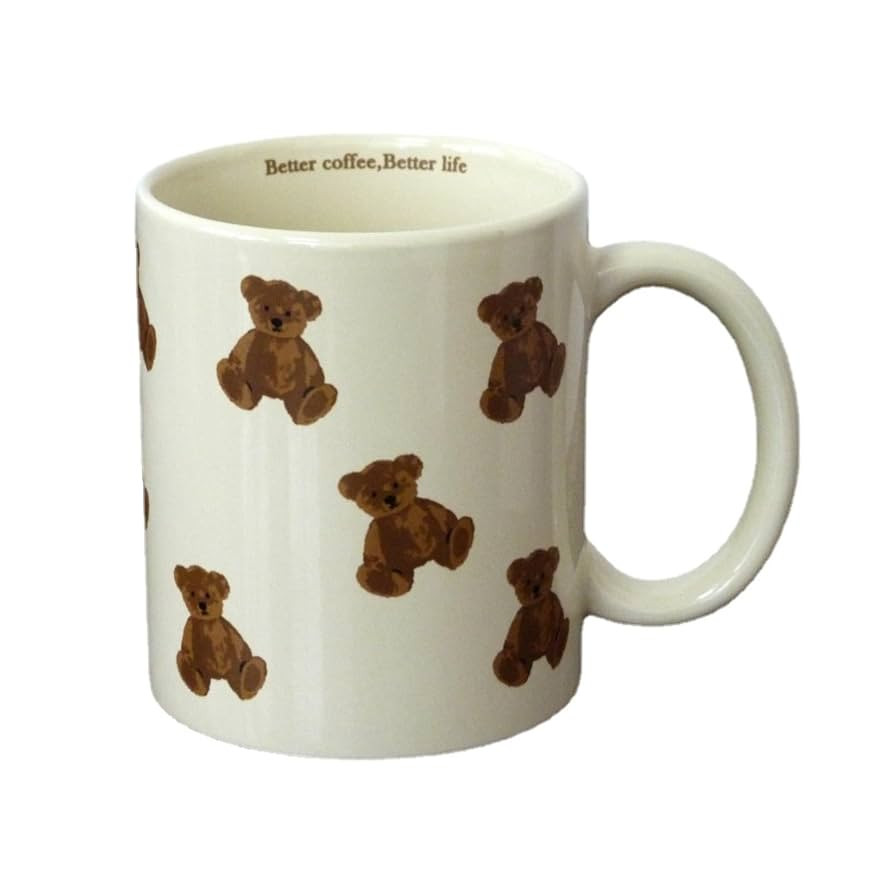 Cute Vintage Cartoon Bear Mugs Ceramic Coffee Mug Water Cup 350ml/12oz Funny Novelty Gift for Wom... | Amazon (US)