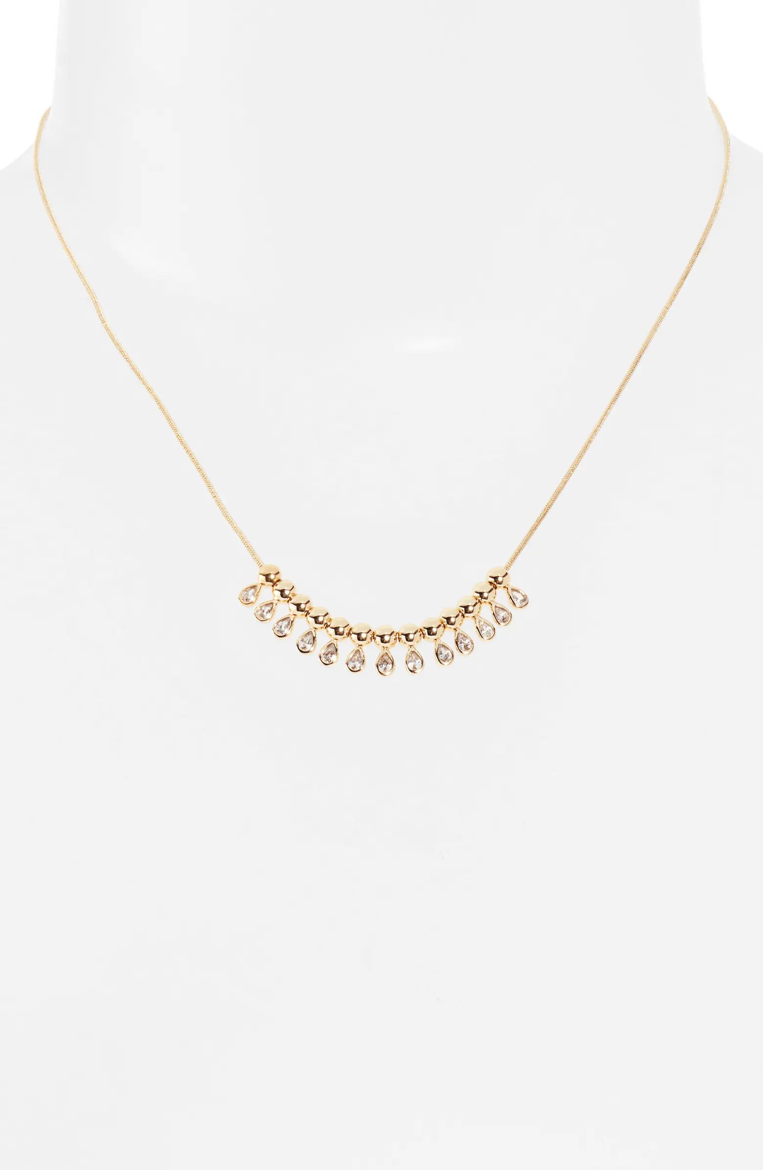 Cubic Zirconia Teardrop Frontal Necklace | Nordstrom