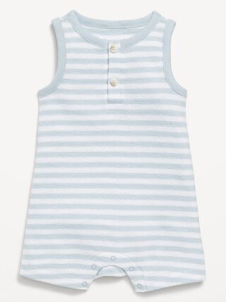 Striped Unisex Henley Romper for Baby | Old Navy (CA)