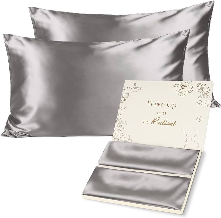 Satin Pillowcase for Hair and Skin - Queen Pillow Cases Set of 2 Pack 20x30 Inches, Silk Pillowca... | Amazon (US)