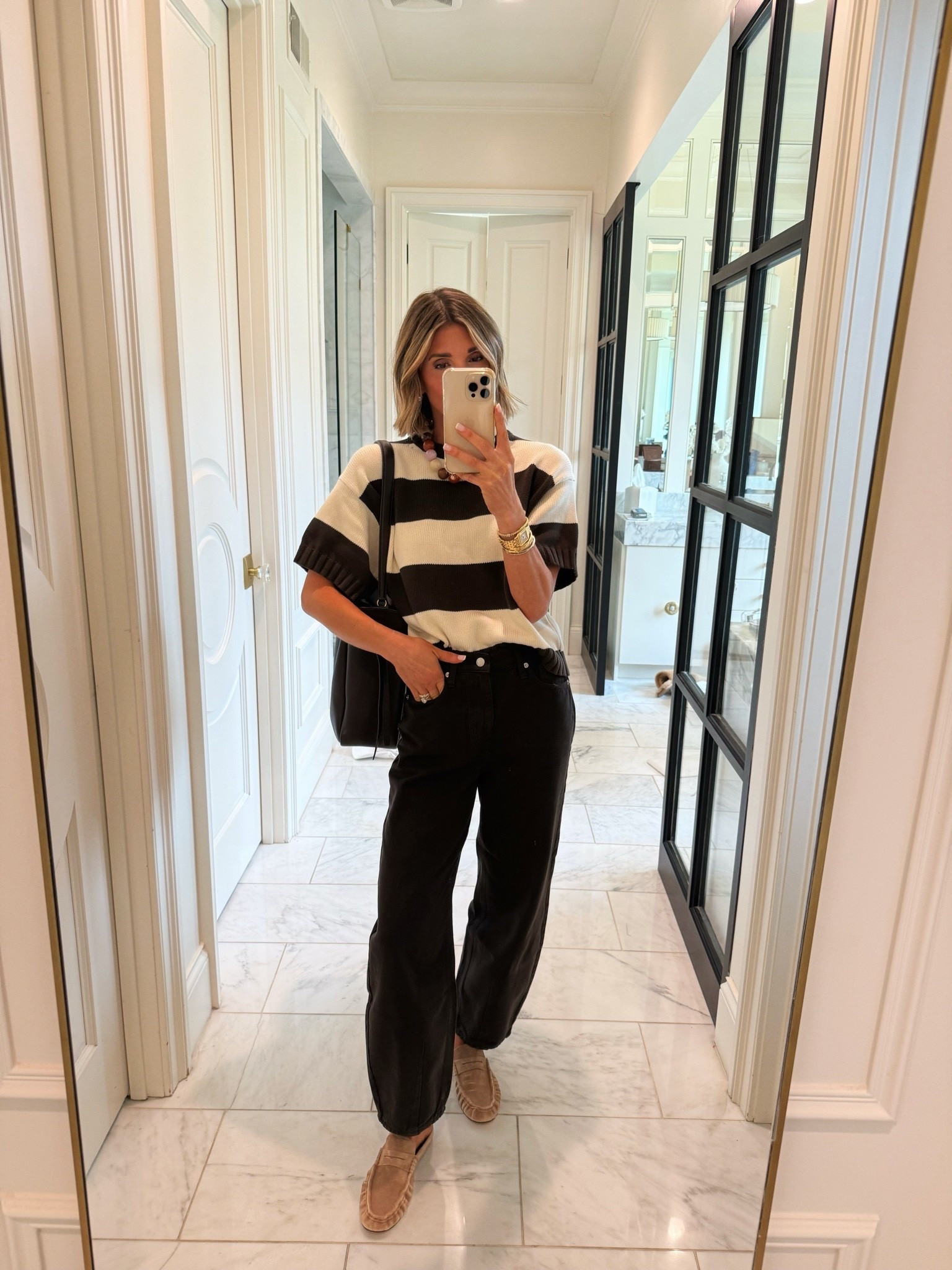 OOTD! This striped sweater is so great for the transition from summer to fall. My barrel jeans are on sale for $26!

#LTKootd #LTKOver40 #LTKSeasonal