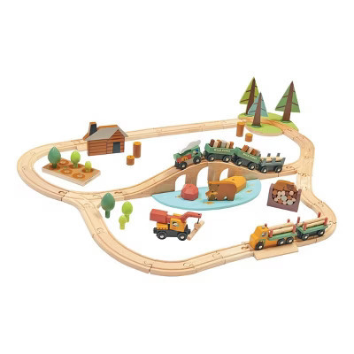 Tender Leaf Wild Pines Wooden Train Set - 95 Pieces | Target