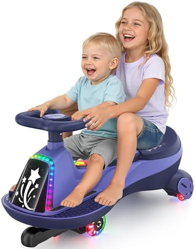 ANPABO 12V Electric Wiggle Car with Pedals, 2 Seater, 2x75W Motor, Music & Bluetooth, Ride On Toy... | Amazon (US)