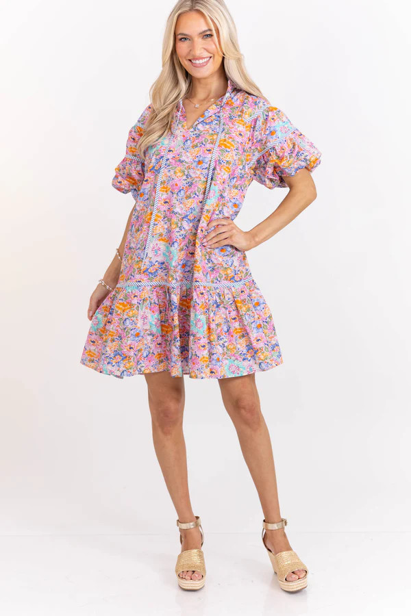 Right On Cue Pink Floral Babydoll Dress | The Mint Julep Boutique