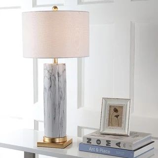 Safavieh Lighting 31.25-inch Sonia Marble Black/ White Table Lamp (Set of 2) - 15"x15"x31.25" | Bed Bath & Beyond