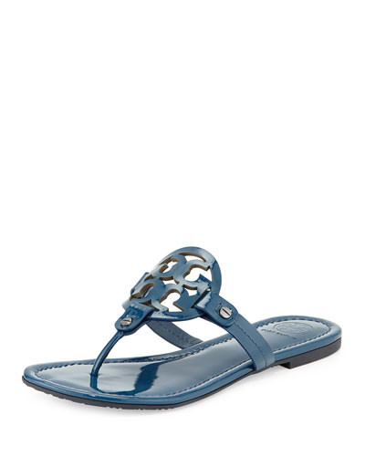 Miller Flat Patent Sandal, Province Blue | Neiman Marcus