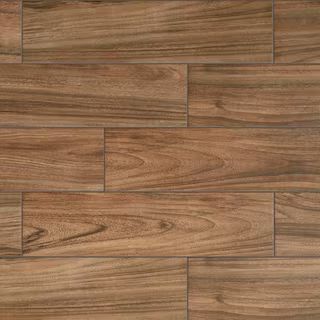 Daltile Baker Wood 6 in. x 24 in. Walnut Glazed Porcelain Floor and Wall Tile (14.55 sq. ft./Case... | The Home Depot