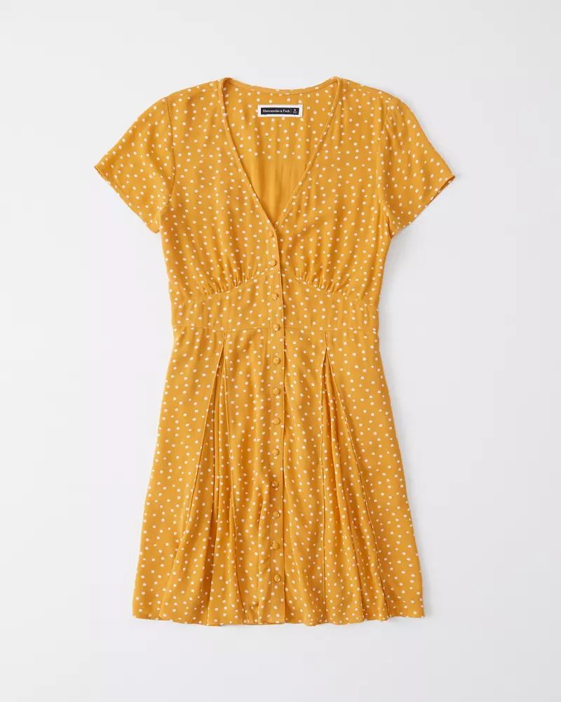 Short-Sleeve Button-Up Dress | Abercrombie & Fitch US & UK
