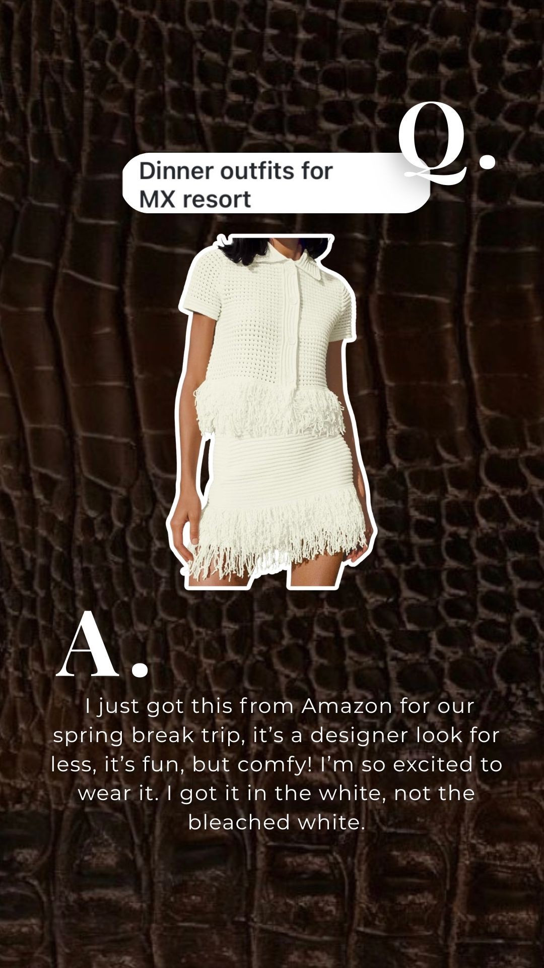 I grabbed this for our upcoming Spring Break vacation! Comes in a ton of colors so I grabbed the white one. This is perfect for a vacation in Mexico!



#LTKootd #LTKTravel #LTKSaleAlert