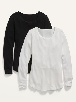 Long-Sleeve Thermal Pajama Tee 2-Pack for Women | Old Navy (US)
