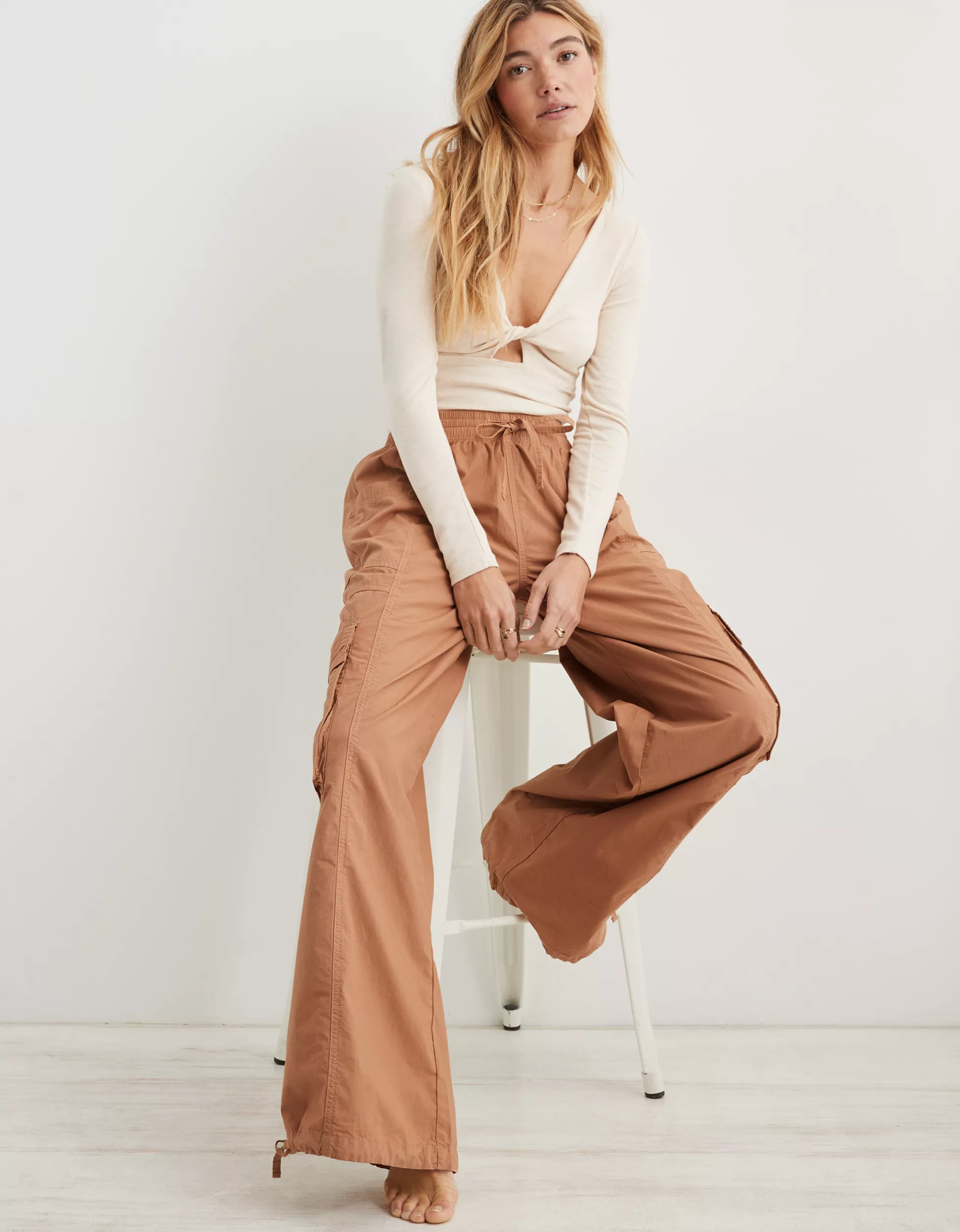 Aerie High Waisted Go-For-It Baggy Cargo Pant | Aerie