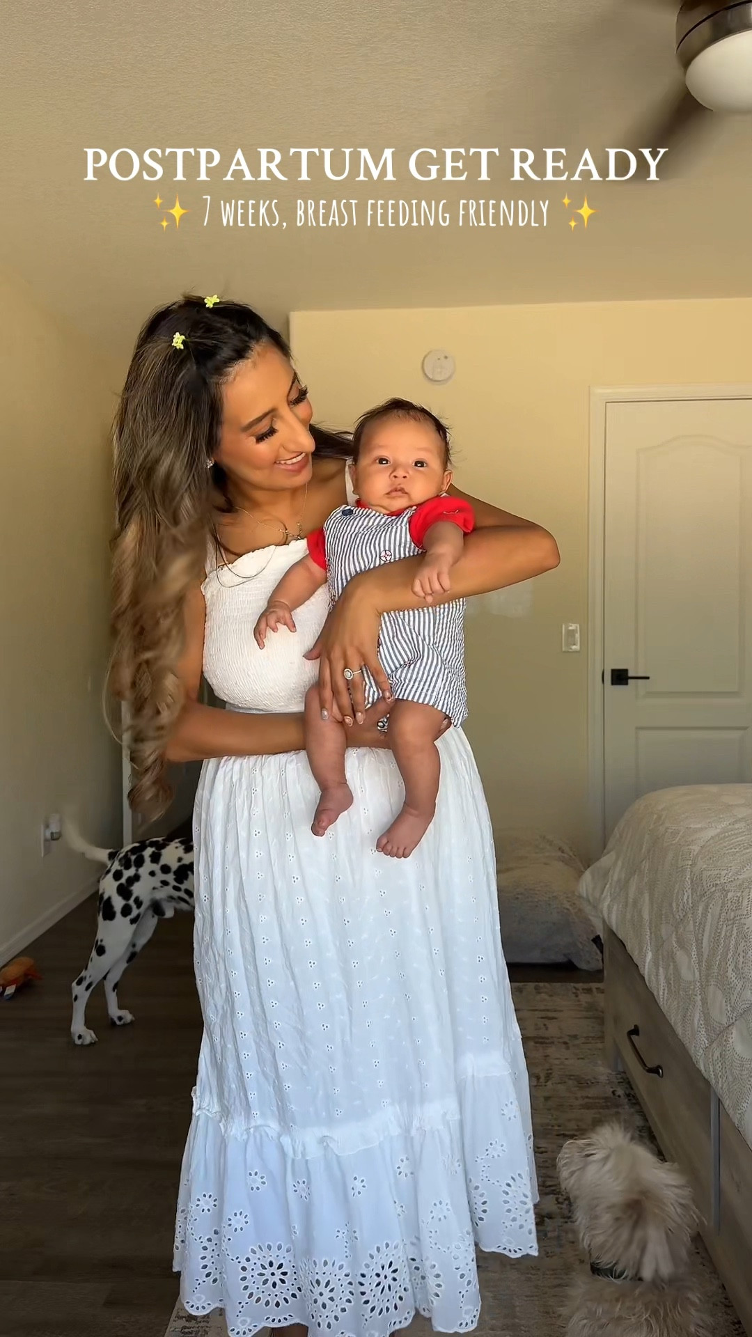 Still trying to find the best breastfeeding friendly outfits that are still cute! I'm liking this style of dresses because they are easy to pull down to BF.💙🥰 
#breastfeeding
#nursingbra #MomMustHaves

#LTKSummerEdit #LTKBaby #LTKStyleTip