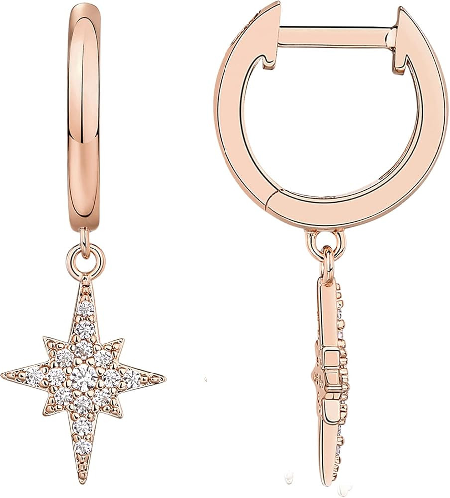 PAVOI 14K Gold Plated S925 Sterling Silver Post Drop/Dangle Huggie Earrings for Women | Dainty Ea... | Amazon (US)