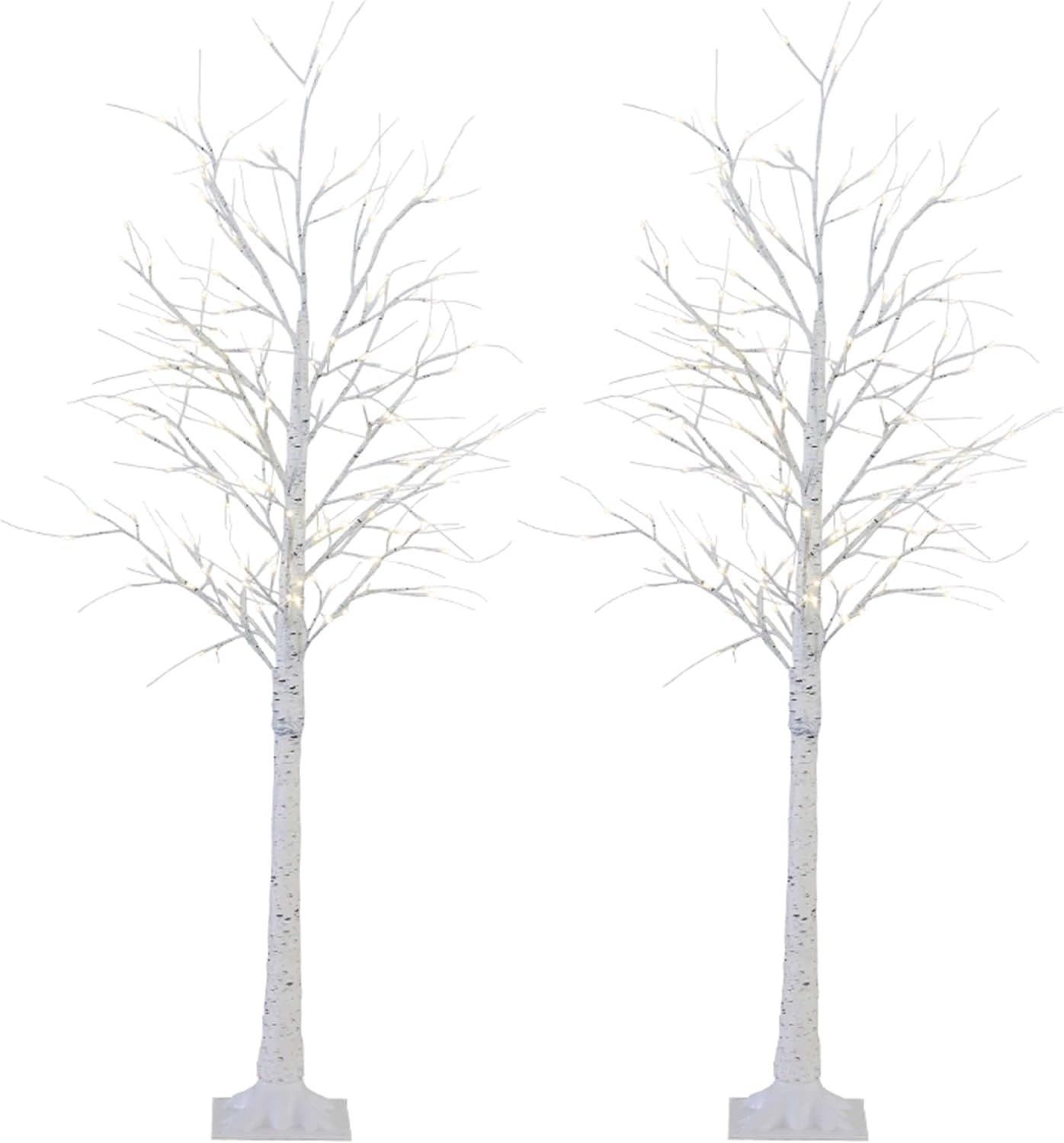 Twinkle Star 6 Feet 96 LED Lighted Birch Tree for Thanksgiving Decor Home Wedding Party Indoor Ou... | Amazon (US)