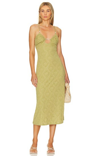X Revolve Emily Midi Dress in Sage Green | Revolve Clothing (Global)