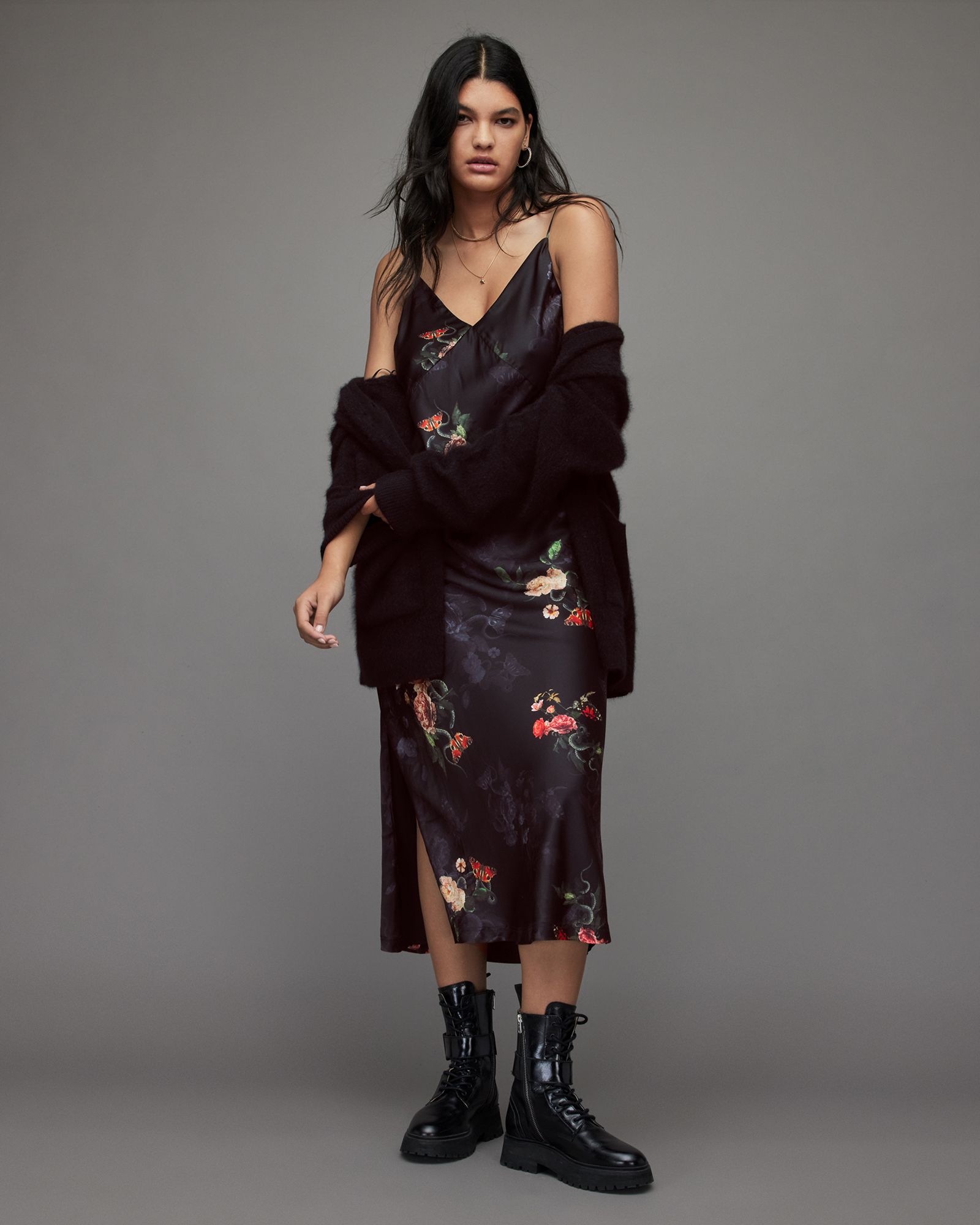 Melody Silk Blend Nancy Midi Dress | AllSaints UK