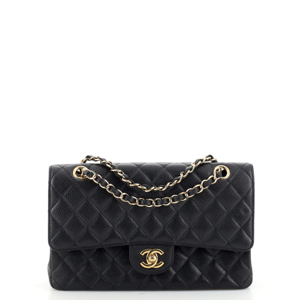 Classic Double Flap Bag Quilted Caviar Medium | Rebag