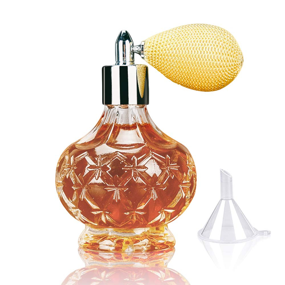 LINALL Perfume Atomizer Spray Bottle - 3.4oz Glass Refillable Bottle with Air Bulb Professional C... | Amazon (US)