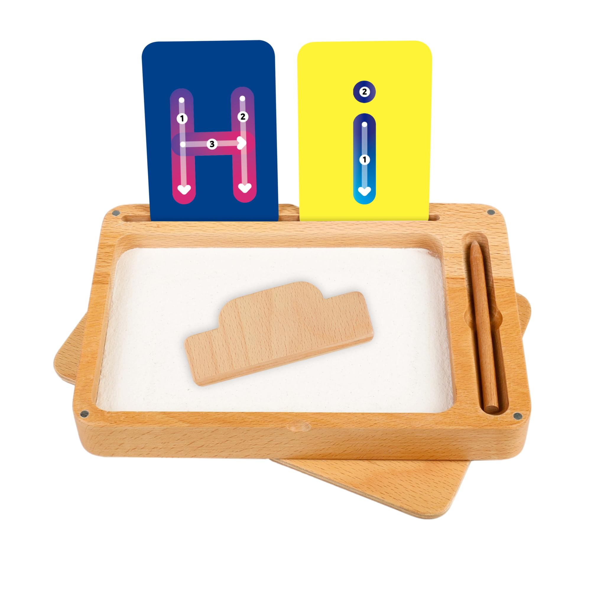 Blue Ginkgo Montessori Sand Tray – Premium Wooden Tray with Lid for Letter Tracing, Numbers, Dr... | Amazon (US)