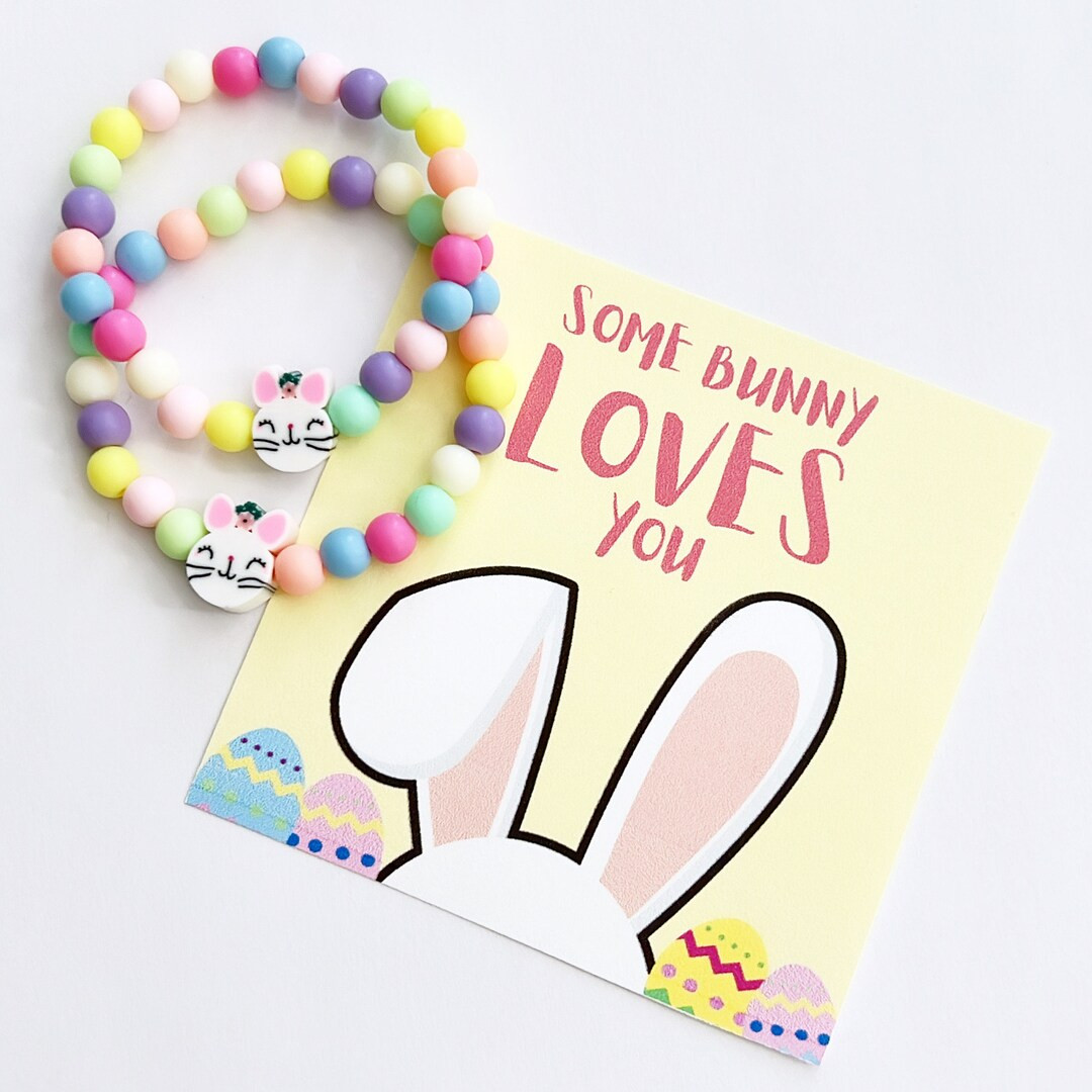 Easter Bracelets Basket Stuffers Easter Basket Bunny Bracelet Beaded Bracelet Gifts for Kids East... | Etsy (US)