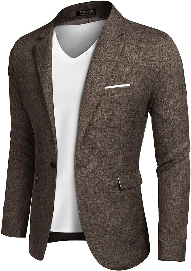 COOFANDY Men's Blazer Casual Sport Coats Slim Fit One Button Suit Jacket Lightweight Sports Jacke... | Amazon (US)