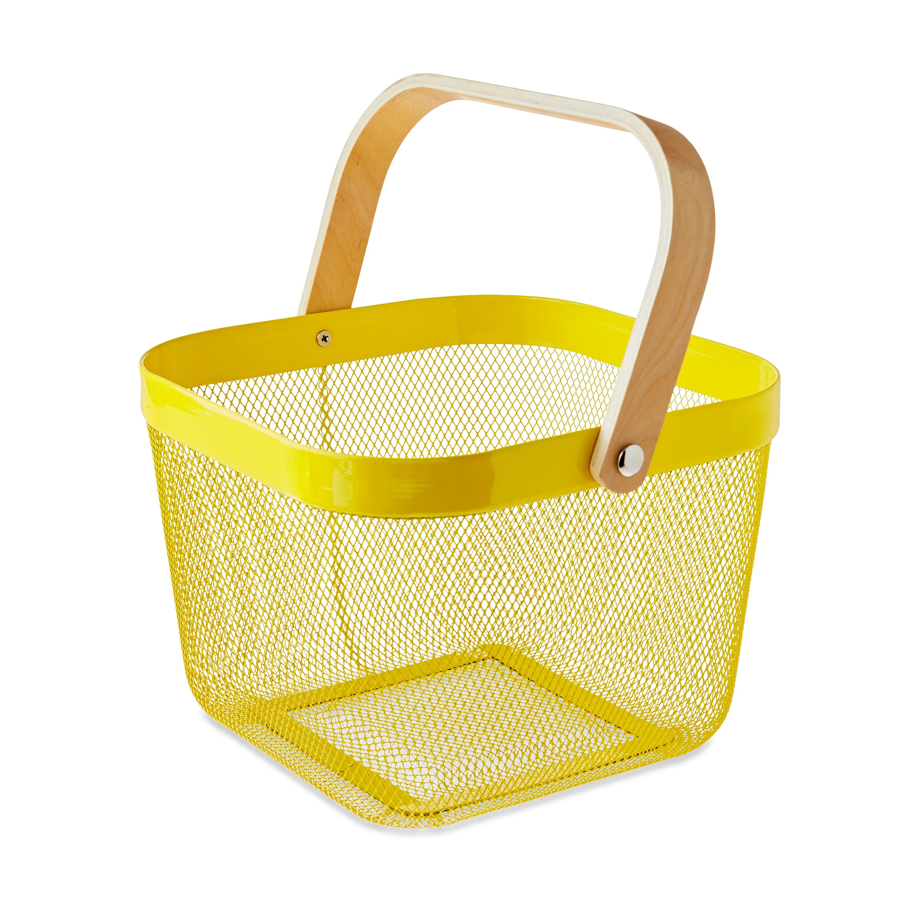 Easter Yellow Mesh Basket, 9.45 in x 9.84 in x 7 in, by Way To Celebrate | Walmart (US)