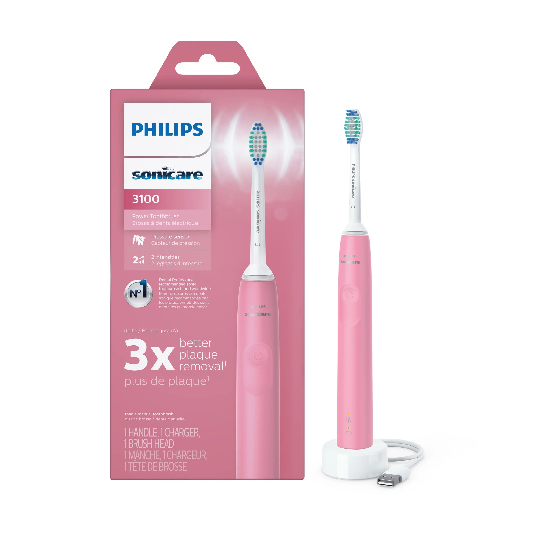 Philips Sonicare 3100 Power Toothbrush, Rechargeable Electric Toothbrush with Pressure Sensor, De... | Walmart (US)