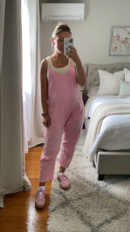 Bump friendly summer outfit 

This free people hot shot onesie / jumpsuit is one of the most comfortable things I’ve put on! Wearing my pre-pregnancy size. Sized down by a full size in the sneakers 🎀🌷🍡🌸

#LTKStyleTip #LTKVideo #LTKBump