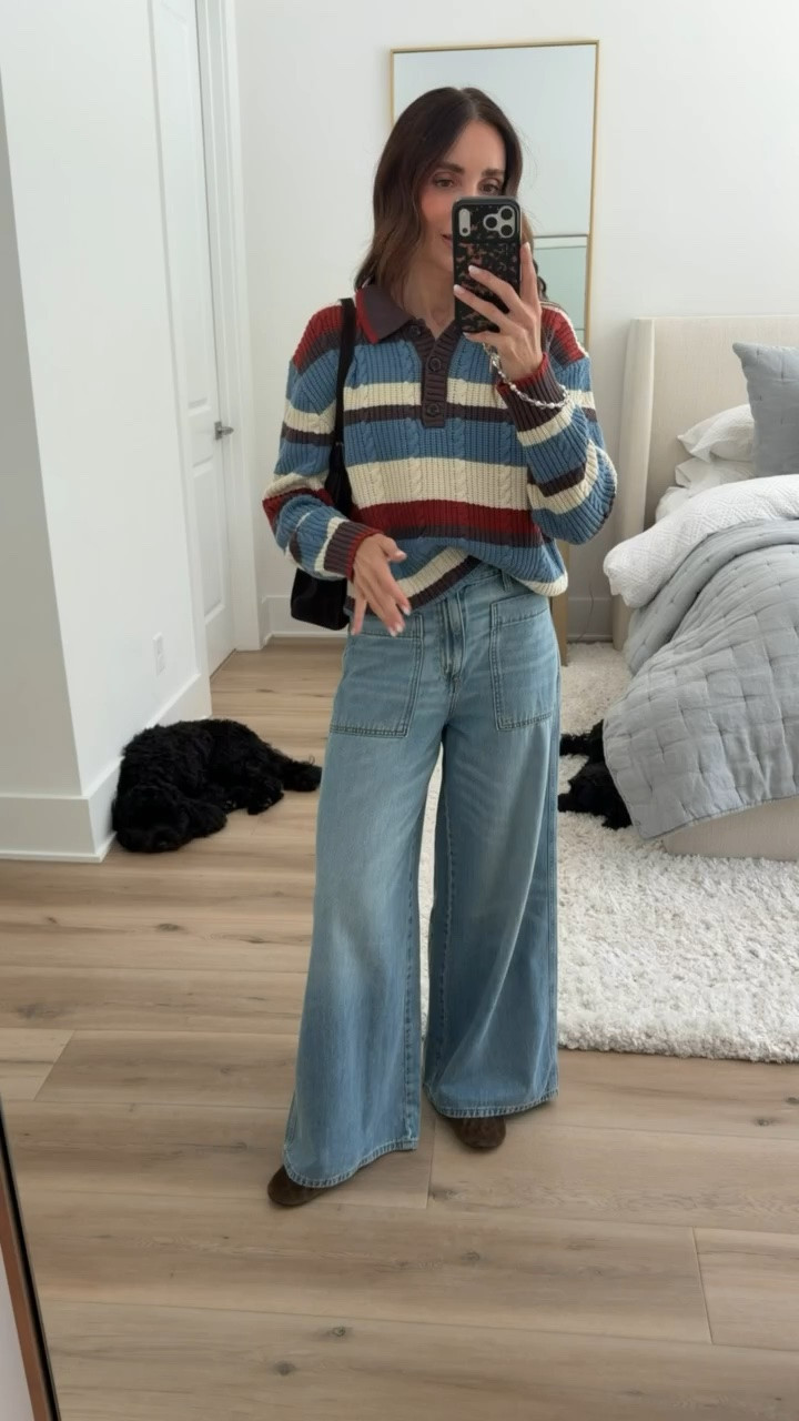 Sweater and jeans are on sale, sweater size M, jeans size 2.

#LTKSaleAlert #LTKOver40