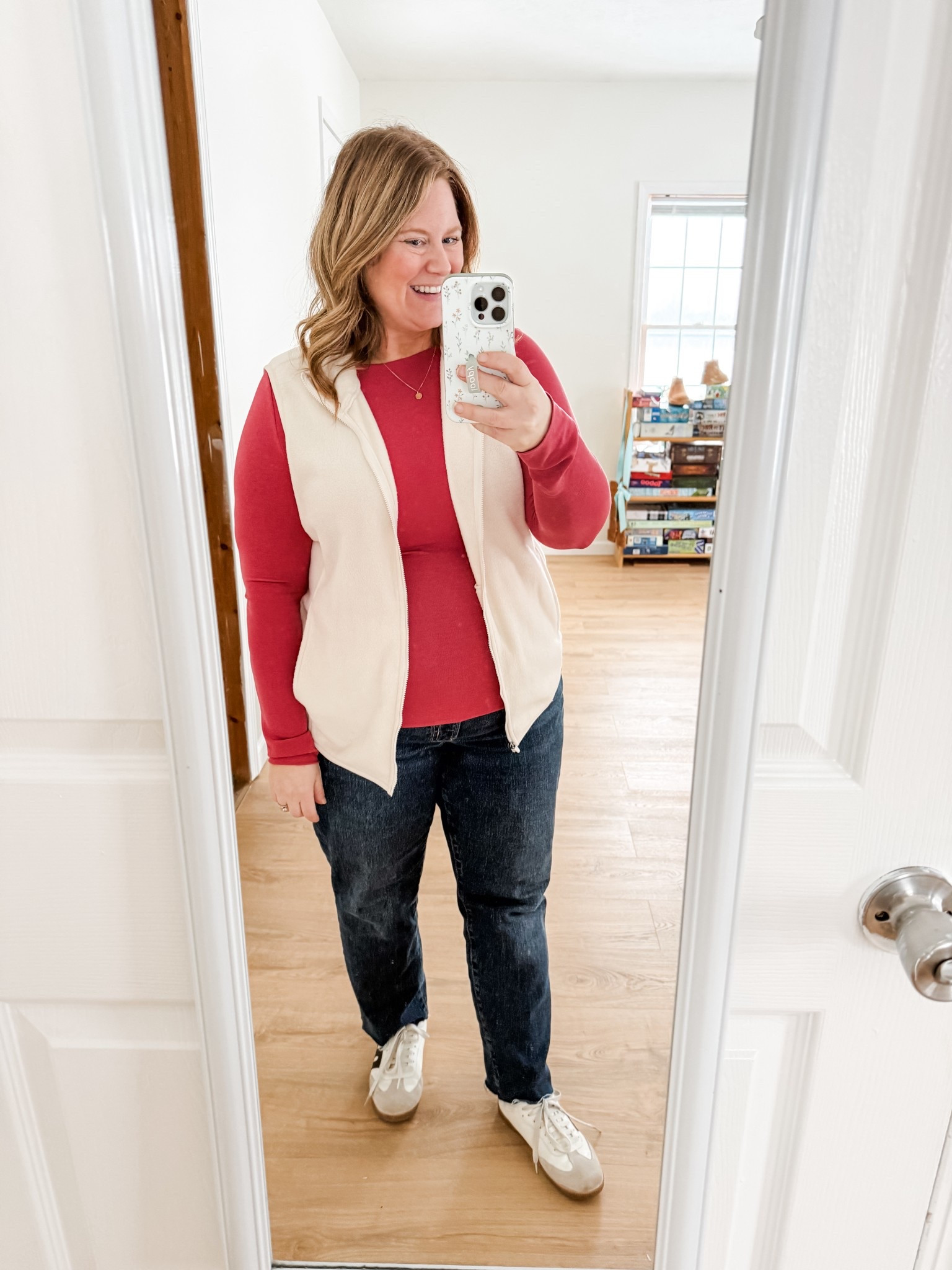 Wear red day at school! My top is an XL and jeans are a 14 petite. My vest is sold out so linked similar 

#LTKValentine #LTKMidsize #LTKSeasonal