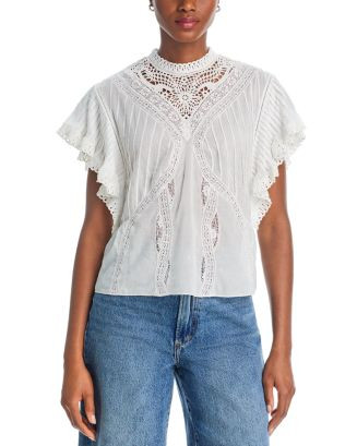 Lace Flutter Sleeve Top | Bloomingdale's (US)