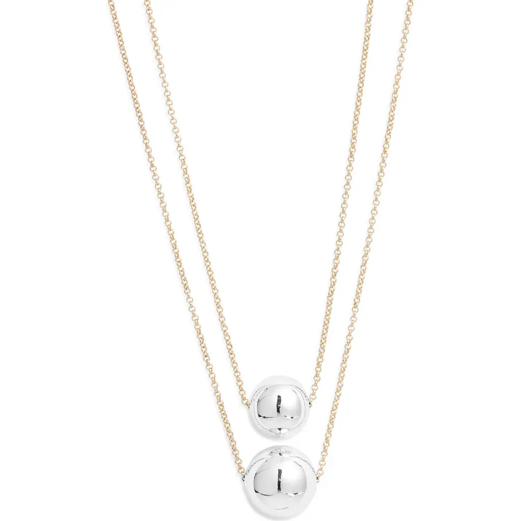 Nordstrom Two-Tone Double Orb Layered Necklace in Gold- Silver at Nordstrom Rack | Nordstrom Rack