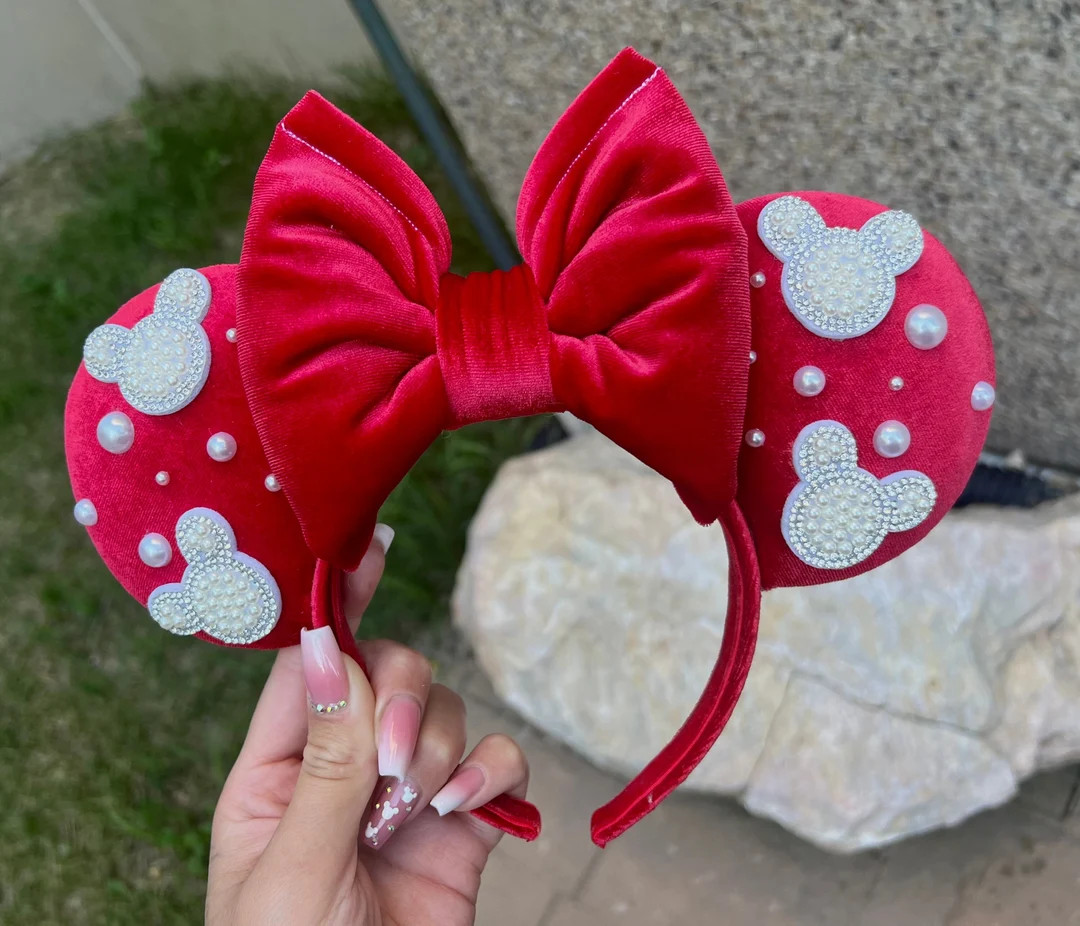 Red Velvet Mouse Ears. - Etsy | Etsy (US)