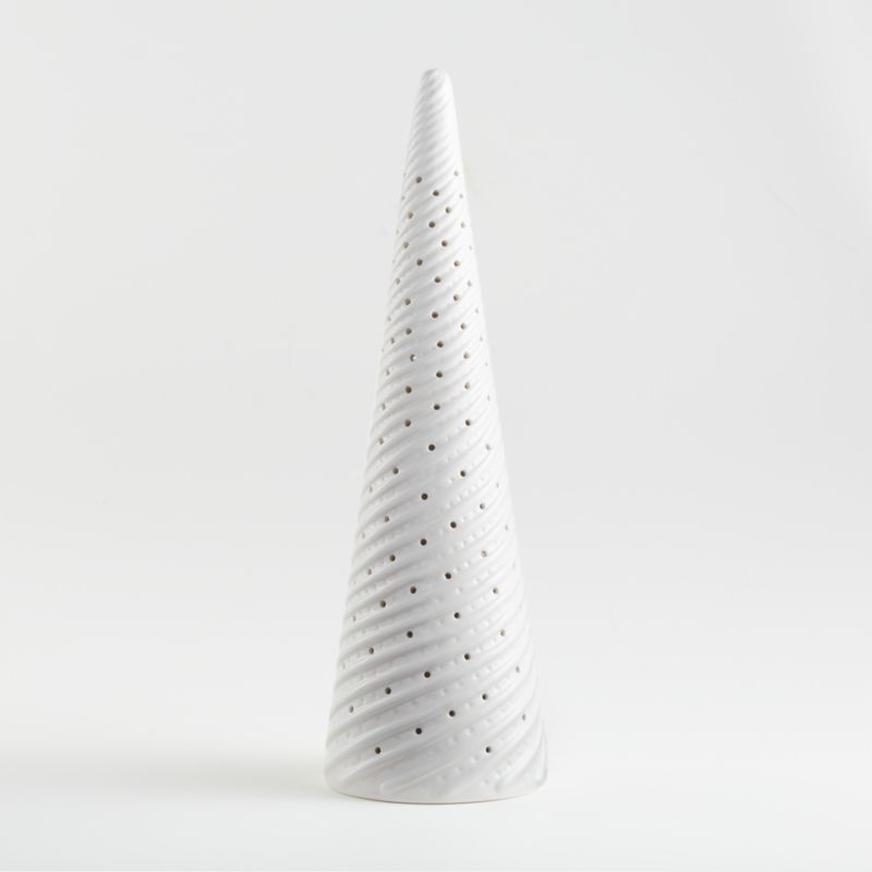 LED 21" White Ceramic Tree + Reviews | Crate and Barrel | Crate & Barrel
