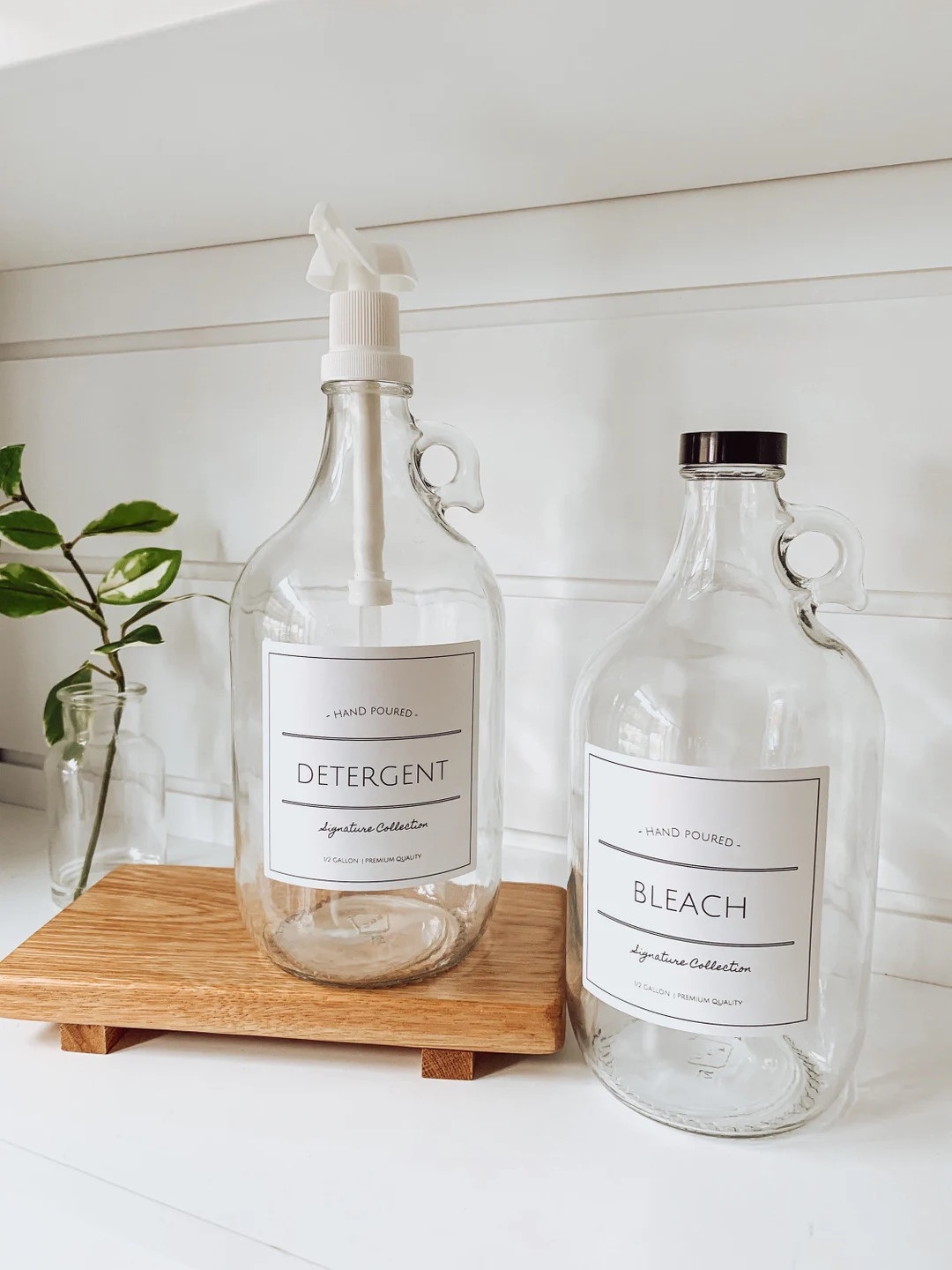 1/2 Gallon Jug - Laundry Soap Bottles - Detergent, Softener, Bleach - Refillable Bottles With Lab... | Etsy (US)