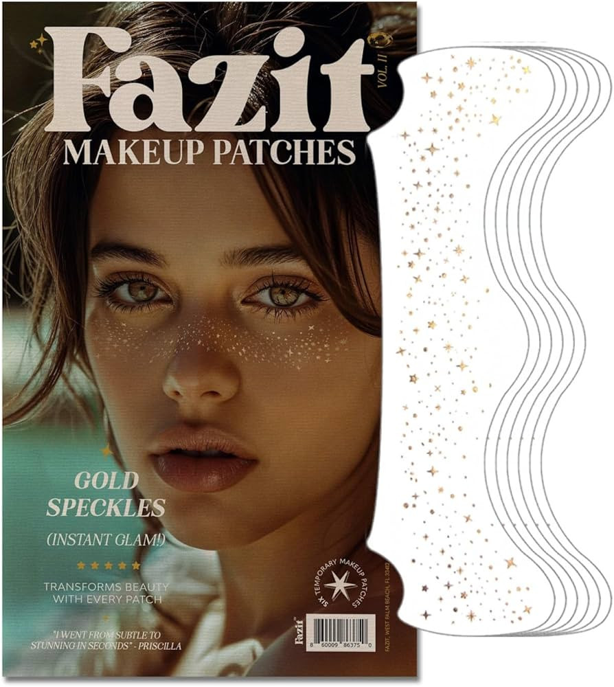 Fazit Makeup Patches - Gold - Face Glitter Makeup Speckles - Glow Up Makeup Patches - Face Glitte... | Amazon (US)
